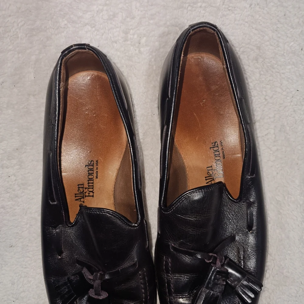 Allen Edmonds Black Leather Tassel Loafers Size 9 C